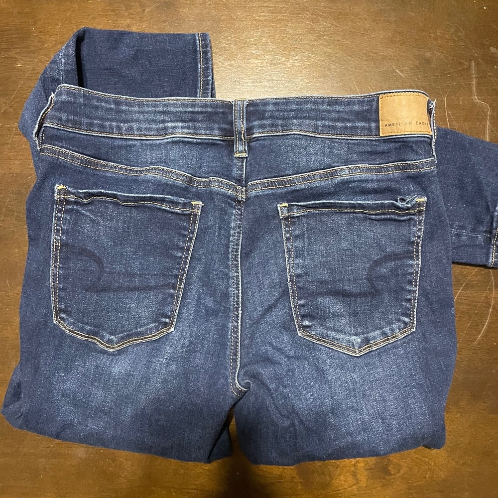 American Eagle Next Level Stretch Distressed Skinny Jeans Size 12 LIKE NEW #119